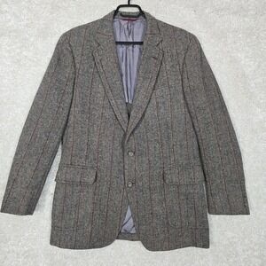 Jos A Bank Sport Coat Men 40L Harris Tweed Pure Scottish Wool Blazer Jacket READ